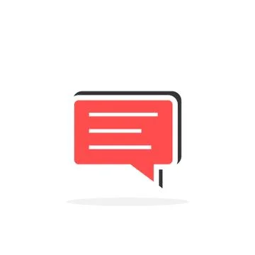 Message in simple speech bubble icon Stock Illustration