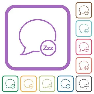 Message sleep outline simple icons Stock Illustration
