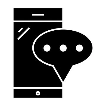Message on smartphone solid icon. Chat on smartphone vector illustration 스톡 일러스트