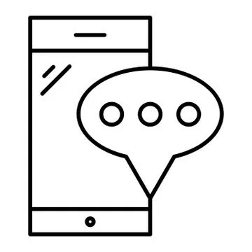 Message on smartphone thin line icon. Chat on smartphone vector illustration Stock Illustration