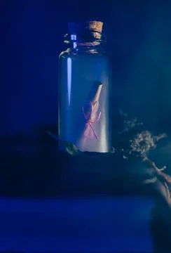 Message in a smokey bottle Stock Photos