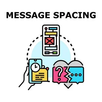 Message spacing concept for digital communication Stock Illustration