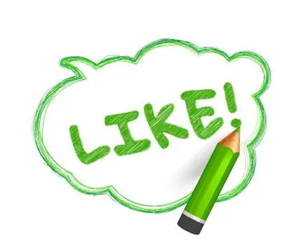 Like message. Speech bubble drawn with pencil Stock Illustration