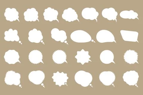 Message speech bubble empty shape set, Vector cartoon message word design Stock Illustration