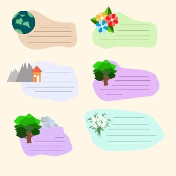Message stickers with illustrations150722 Stock Illustration