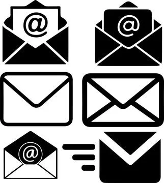Message symbol icon, Set of Email or message icon Stock Illustration