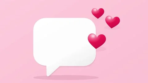 Message template with three hearts 動画素材 347815492
