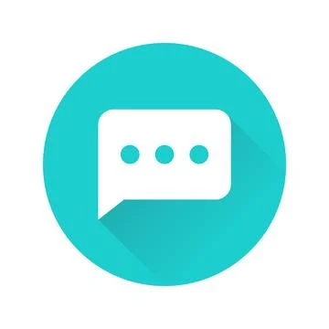 Message Text Bubble Blue Circular Shadow Icon Stock Illustration