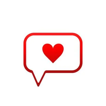 Message Text Bubble Icon with heart. Vector Illustration for chat. イラスト素材