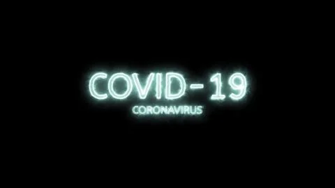 Message Text "COVID-19 CORONAVIRUS" written with air in blue font on black Stock Illustration