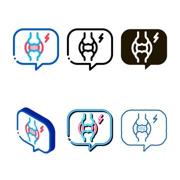 Message thought of arthritis icon vector outline forms Stock Illustration
