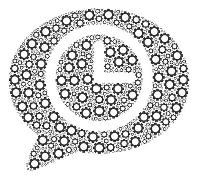 Message Time Collage of Cogs Stock-Illustration