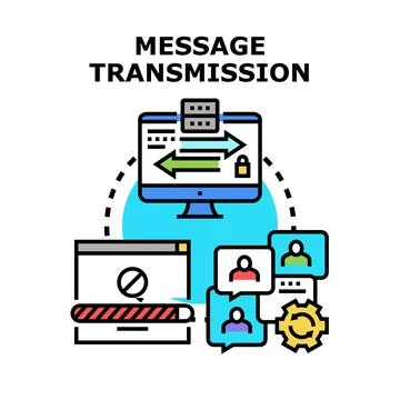 Message transmission concept for digital communication network Stock Illustration