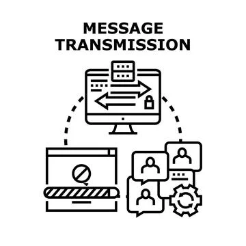 Message transmission concept for digital communication network Stock Illustration