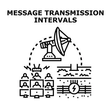 Message transmission intervals illustrating data communication technology Stock Illustration