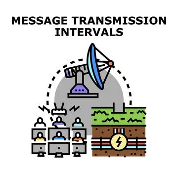 Message transmission intervals illustrating data communication technology Stock Illustration