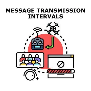 Message transmission intervals for remote communication and data exchange 库存插图