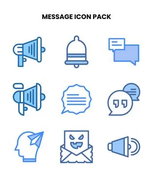 Message Two Colour Vector Icons Pack 库存插图