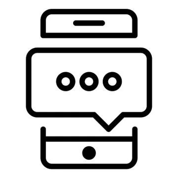 Message type indicator icon, outline style Illustrazione stock