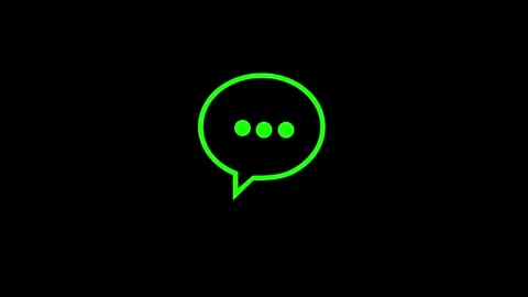 Message typing loading animation on a black background. Chat message icon. Stock Footage 306037249