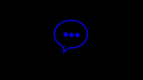 Message typing loading animation on a black background. Chat message icon. Stock Footage 306037252