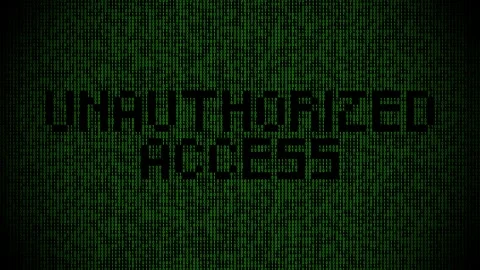 Message unauthorized access on digital binary code background Stock Footage 321418242