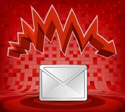 Message under red descending zig zag arrow vector illustration Illustrazione stock