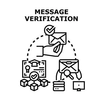 Message verification process, data security and digital authentication イラスト素材