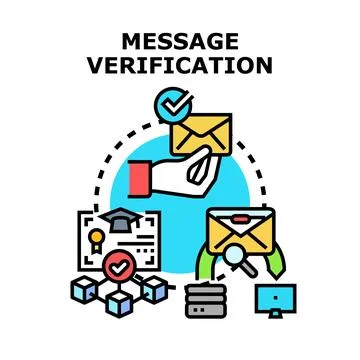 Message verification process, data security and digital authentication 스톡 일러스트