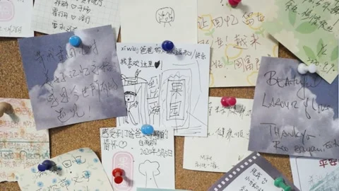 Message Wall Message Fun Diary Wall Sticker Stock Footage 235465587