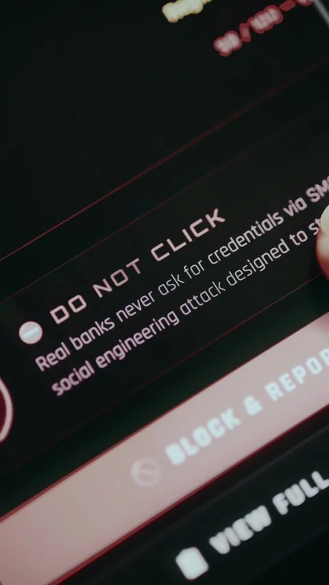 Message warning about a social engineering attack, Do not click Stock Footage 334396479