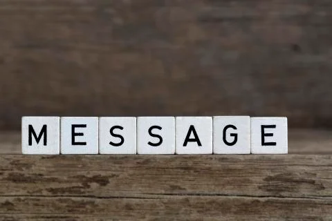 Message, written in cubes Stock Photos