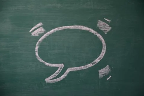 Messagebox circle on green board Stock Photos