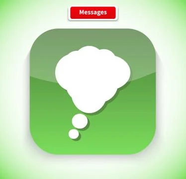 Messages App Icon Flat Style Design Stock Illustration