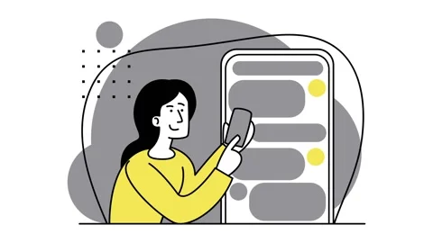 Messages, chat, online support, feedback Business teamwork concept illustrations Stock Footage 154416905