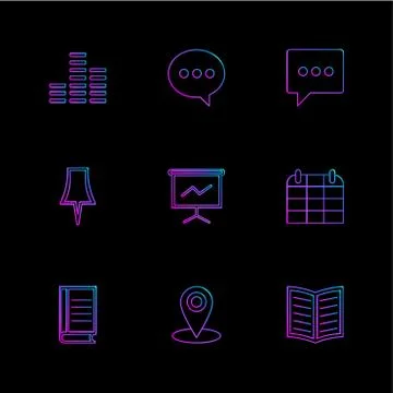 Messages , email , document , speaker, sound , eps icons set vector Illustrazione stock