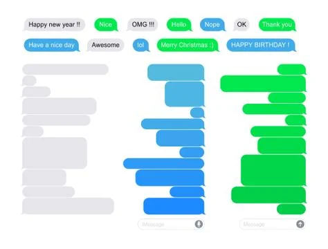 Messages Flat Bubbles Stock Illustration