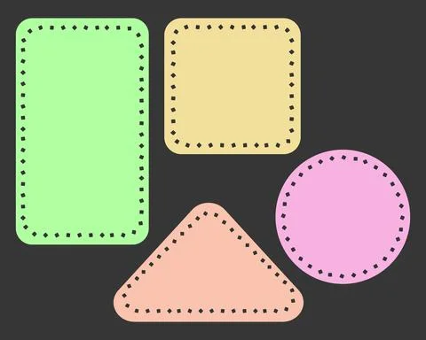 Messages frames set. Decorative doodle line, isolated borders collection, circle Stock Illustration