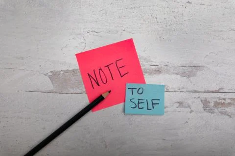 Messages to help remember note to self graphic recourse Stock Photos