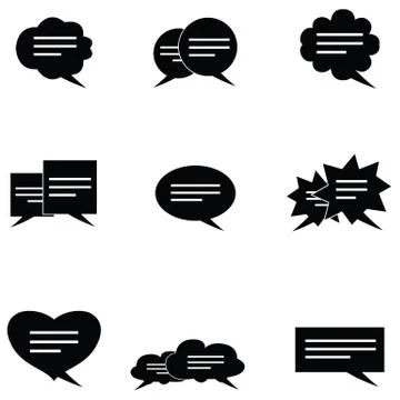 Messages icon set Stock Illustration