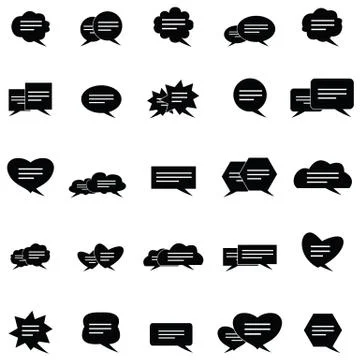Messages icon set Stock Illustration
