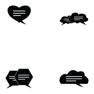 Messages icon set Illustrazione stock