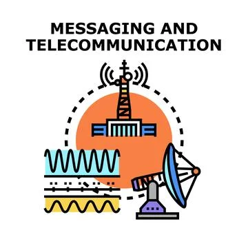 Messaging and telecommunication concept vector illustration Stock Illustration