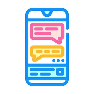 Messaging app bubble hybrid work color icon vector illustration Stockillustratie
