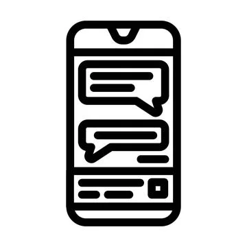 Messaging app bubble hybrid work line icon vector illustration Stockillustratie