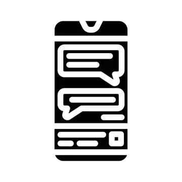 Messaging app bubble hybrid work glyph icon vector illustration Stock Illustration