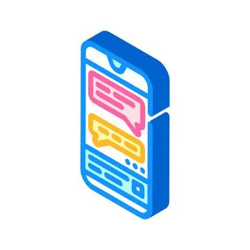 Messaging app bubble hybrid work isometric icon vector illustration Stockillustratie