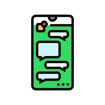Messaging app bubble hybrid work color icon vector illustration 스톡 일러스트