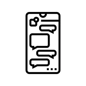 Messaging app bubble hybrid work line icon vector illustration Stockillustratie
