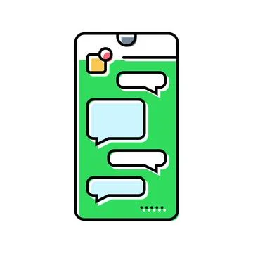 Messaging app bubble hybrid work color icon vector illustration 스톡 일러스트